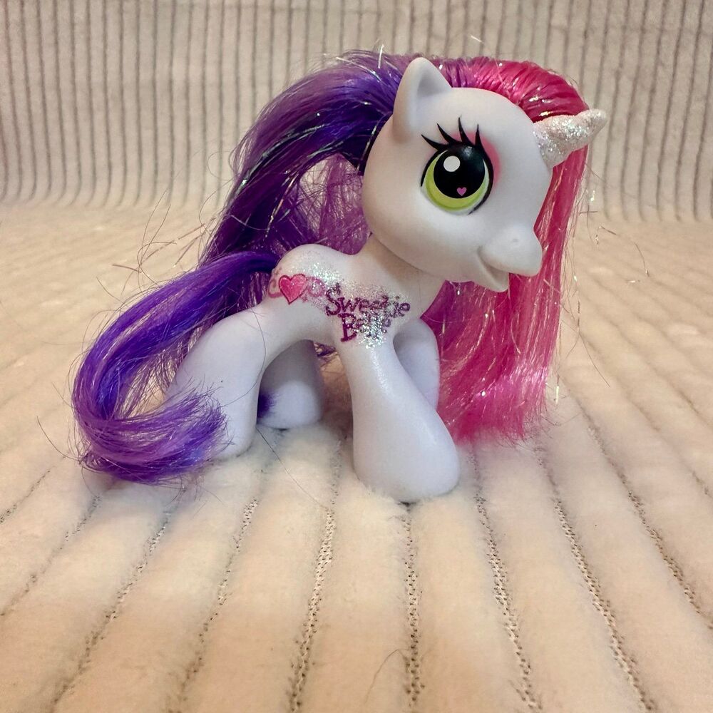 G4 3" My Little Pony Sweetie Belle Tinsel Hair Brushable with Glitter Cutie Mark